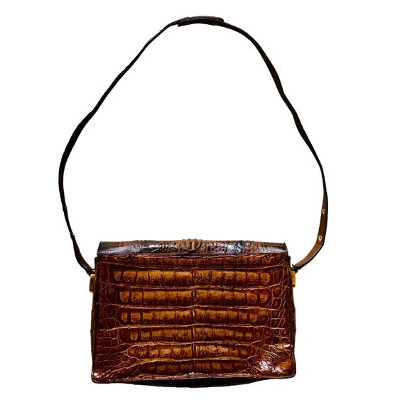 IRV Crocodile Vintage Leather Bag with Adjustable Strap - Picture 5 of 15